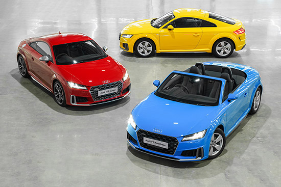 Ǵ  ҵҴ¹áʻ쵾㹪ǧҧ͵ա Դ Audi  TT ໤ 3 Ǵ The New Audi TT Roadster, Audi TTS Coupe  Audi TT Coupe úŹС TT ¡ǹءǴ ٹä   18-21 áҤ 蹾  ¡ɳС ǵѹ иҹ˹ҷ Ǵ   ѧͺ⨷ſ ҧ͡âѺ١ҡ觢 ੾¹áʻ쵵С TT ѺеͺѺҡ١ҧͧ ¡Դ Audi TT ໤  3   The New Audi TT Roadster,  Audi TTS Coup?  Audi TT Coup?  Դͧú㹧ҹ Unveil Audi TT Family ٹä   ا෾ ҧѹ 18-21áҤ 2562 蹾 ͤسͧ 50,000 ҷ Ѻ 100,000 ҷ д͡ 1%  “ʹյ֧Ѩغѹ Audi TT ѺþѲҧͧǢͤ͹Ǵ ҡԴѺͧ Audi TT 20  ҹҧ͹Ź ѺʵͺѺԹҴ ١ͧ 5 ҷ ͧͺسءҹõͺѺ ͧǢͧ Audi TT ҹҹ Шش蹴䫹ٻç͡ѡɳ öʻ Ҩ֧ӷ 5   蹪ͺʹ Audi TT ͡Ңͧ”  Audi TT 3  Դ㹧ҹ  The new Audi TT Roadster 45 TFSI quattro S line Ѻ蹪ͺԵẺ ôѧẺͿͻմ դдǡ㹡ҹԴ-Դ Ǻ俿 ŧǡѺҹ㹪ԵШѹ ҾѺͧ¹ູԹ 4 ٺ 16  DOHC äԹਤ ⺪ Ҵ 1,984 ի ͺʹͧâѺ͹ç¡ѧ٧ش 230 çҷ 4,500-6,200 ͺ/ҷ çԴ٧ش 370 ǵѹ÷ 1,600-4,300 ͺ/ҷ ·ʹѧҹѵѵ S tronic 6 ѧ öǺ¹µͧѧǧ ʹء㹡âѺҡ ѧ㨴кѺ͹ 4   quattro ͡ѡɳͧǴ ǧҧẺʻ ѵ 0-100 ./.  5.6Թҷ зӤ٧ش 250 ./. öٻẺô ѧվ鹷 280 Ե дǡ㹡ҹ  ǹ蹪ͺç ʻ쵷 Ǵ   Audi TTS Coupe ҵͺʹͧ Ѻͧ¹ູԹ 4 ٺ16  DOHC äԹਤ Ҵ 1,984 ի ѧ٧ش 286 ç     5,300-6,200 ͺ/ҷ çԴ٧ش 380 ǵѹ÷ 1,800-5,200 ͺ/ҷ ·ʹѧҹѵѵS tronic 6 ѧ 㨡Ѻѵ觷شѹ 0-100 ./. § 4.7 Թҷ Ӥ٧ش 250 ./. зӤѭѧسʤʻѧªǧҧ  Audi magnetic ride кǧҧлѺ˹״ͧѾ͹Ҥ ʶҹóâѺԧ (real time) Դöʻö٧ ҷ Audi R8 ŴҡŧͧǶѧ ҧʶҾ㹷ءѧТͧâѺ  ǹաҧ͡˹  Ǵ  TT Coupe 45 TFSI quattro S line Ҥ 3,299,000 ҷ աԴ仪ǧ͹˹ҹ ͧ¹ູԹ 4 ٺ 1,984 ի  ѵ 0-100 ./.  5.3 Թҷ ٧ش 250 ./.   Ѻ  Audi TT Ѻͤ͹¹áʻ쵾ͧ  Audi Ѻҧ٧ ҧ繷ҧٻẺͧöẺ㹻 2538ѧѲöդóẺش ͹öášҹ¹㹻 2541 Ѻ价š  ش蹢ͧ Audi TT  ҧ֧㹡âѺ ô䫹 ͡ѡɳ ҨǤԴͧö˹ ѧҷⴴ зͧá鹤дǡʺ㹡âѺԹҧ ͺʹͧѺǤԴѧöẺ “as much as necessary and as little as possible”  Audi TT ءҾѺ෤кѺ͹ 4  “quattro” ẺδԤ ŵŷѷ ШѴ觡ѧҡͧ¹ѧ˹㹡âѺ軡 ҡ㹺ҧʶҹóѧͧáѧ÷ç ö㹡âѺ к觡ѧѧѧԹҷѵǹѺʶҹóҧ ᵡҧѹ͡  Audi TT ѧѺõԴк  Audi Drive Select ѹҭҴѺ͡ҹ 㹡âѺҾ Сͺ仴comfort, auto, dynamic, efficiency individual    кҧ ҹФǺ÷ӧҹͧǧҧ ͧ¹ оǧ·ᵡҧѹ ءʺó㹡âѺդʹءʹҹ ǹкẺŤѷ ¹ҧǴ觢 ըѧдش  manual͡¹ͧҡ ᾴ Կ  觵Դҹѧǧ  Efficiency öѡҤͼѺ͹͡ҡѹ  駹öǴö¹Ҩҡҧȷء ١ҷ͡öѺôŨҡ Audi Protection  ѺСѹö 5  зҧ 150,000  ԡêͩءԹ Roadside Assistance ǻ 24  ҹ 5  