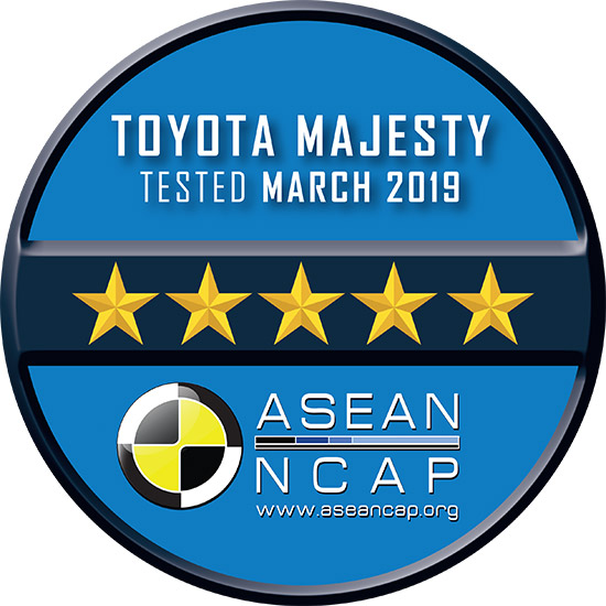 Toyota Majesty ASEAN NCAP 5 ดาว,ASEAN NCAP 5 ดาว,Toyota Majesty มาตรฐานความปลอดภัยระดับ 5 ดาว,ASEAN NCAP Toyota Majesty